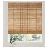 Bamboo Roman Shades, 22" W x 64" H, Carbonized