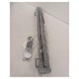 Reinforced 55" Wide Retractable Dog Gate with Support Rods, 33" Tall, Gray