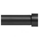 Ivilon Drapery Window Curtain Rod - End Cap Style Design 1 Inch Pole. 48 to 86 Inch Color Black