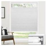 No Tools No Drill Cordless Cellular Shades, White, 35" W x 64" H