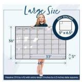 Large Dry Erase Calendar for Wall, 36x48
