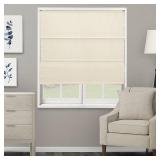 34"x72" Chicology Light Filtering Roman Shade Ridgewood Cream