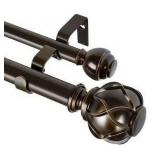 KAMANINA 1 Inch Double Curtain Rods for Windows 36 to 72 Inches