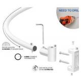 Adjustable Curved Shower Rod with Easy Installation Kit, White
