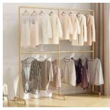 Gold Double Rod Clothing Rack