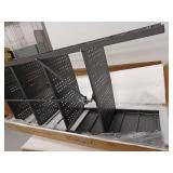 5 Tier Folding Shelf With Hooks, Black