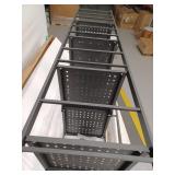 5 Tier Folding Shelf With Hooks, Black