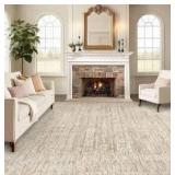 Washable Rug 9x12 Area Rug, Beige