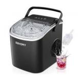 EUHOMY Countertop Ice Maker Machine with Handle, Black