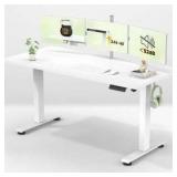 Veken 55 Inch Large Electric Standing Desk, White