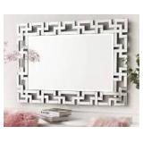 Geometric Pattern Decorative Wall Mirror 40x28"