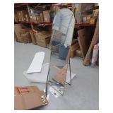 Modern Arched Floor Mirror with Gold Trim