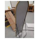 Modern Arched Floor Mirror with Gold Trim