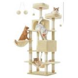 Multi-Level Cat Tower with Scratching Posts and Play Features