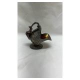 Vintage Raimond Silver Plate Sugar Scuttle with Gold Wash and Scoop