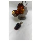 Vintage Raimond Silver Plate Sugar Scuttle with Gold Wash and Scoop