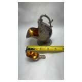Vintage Raimond Silver Plate Sugar Scuttle with Gold Wash and Scoop