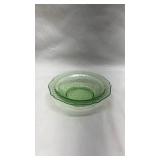 Depression Uranium Glass Green Serving Bowl