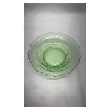 Depression Uranium Glass Green Serving Bowl