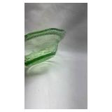 Depression Uranium Glass Green Serving Bowl