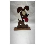 Handmade Wooden Odie Garfield and Friend Figure