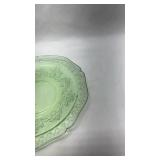 Depression Era Green Uranium Glass Tea Cup and Saucer Set