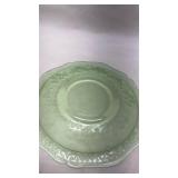 Depression Era Green Uranium Glass Tea Cup and Saucer Set
