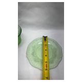 Depression Era Green Uranium Glass Tea Cup and Saucer Set