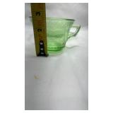Depression Era Green Uranium Glass Tea Cup and Saucer Set
