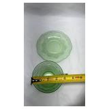 Depression Era Green Uranium Glass Tea Cup and Saucer Set