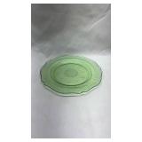 Depression Era Green Uranium Glass Dinner Plate