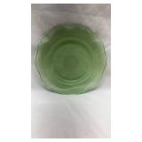 Depression Era Green Uranium Glass Dinner Plate
