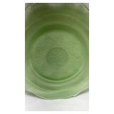 Depression Era Green Uranium Glass Dinner Plate