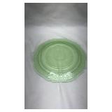 Depression Era Green Uranium Glass Dinner Plate