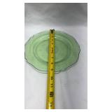 Depression Era Green Uranium Glass Dinner Plate