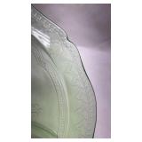 Depression Era Green Uranium Glass Divided Plate