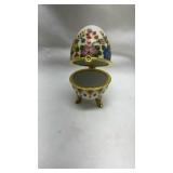 Hand-Painted Porcelain Egg Trinket Box