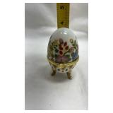 Hand-Painted Porcelain Egg Trinket Box