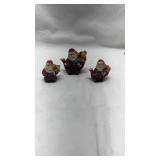 Mini Santa with Teddy Bear Figurines - Set of 3