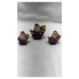Mini Santa with Teddy Bear Figurines - Set of 3