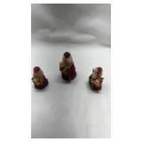 Mini Santa with Teddy Bear Figurines - Set of 3
