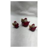 Mini Santa with Teddy Bear Figurines - Set of 3