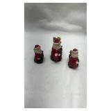 Mini Santa with Teddy Bear Figurines - Set of 3