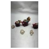Mini Santa with Teddy Bear Figurines - Set of 3