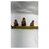 Mini Santa with Teddy Bear Figurines - Set of 3