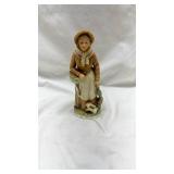 Traditional Porcelain Farm Figure with Bunny