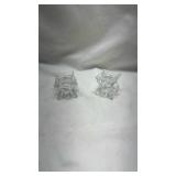 Pair of Crystal Star Shaped Tealight Holders