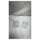 Pair of Crystal Star Shaped Tealight Holders