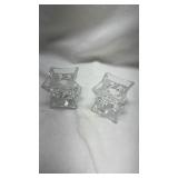 Pair of Crystal Star Shaped Tealight Holders