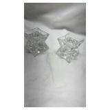 Pair of Crystal Star Shaped Tealight Holders